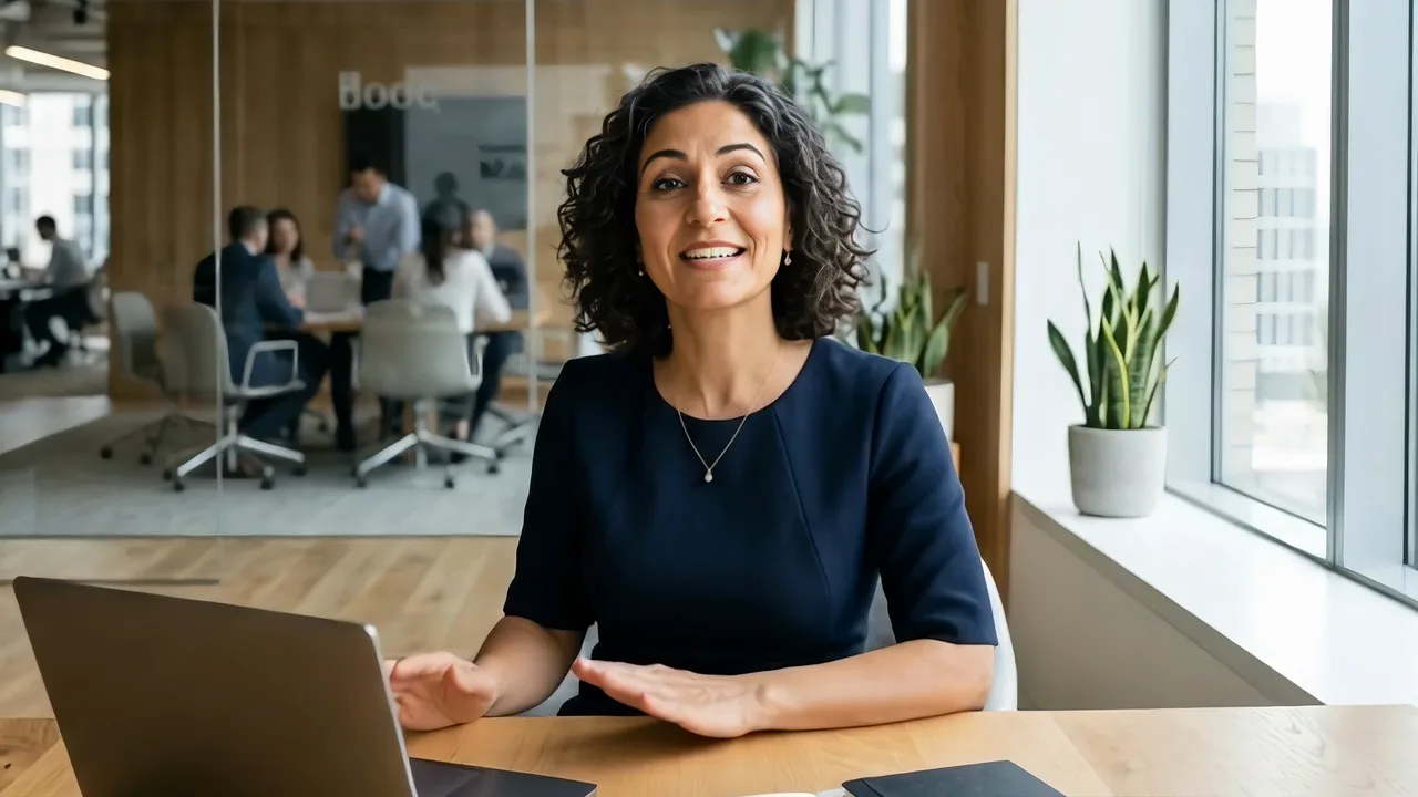 A presenter generated with VisionStory V-Character 4.0